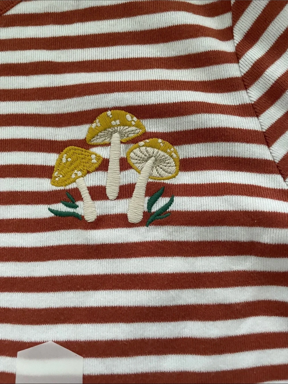 NWT Duluth trading co. Striped Rust/light brown and White short Sleeve Tee - Picture 2 of 7